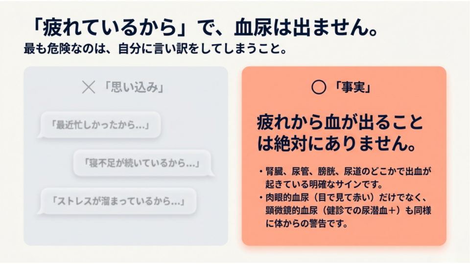 疲れでは血尿はでません