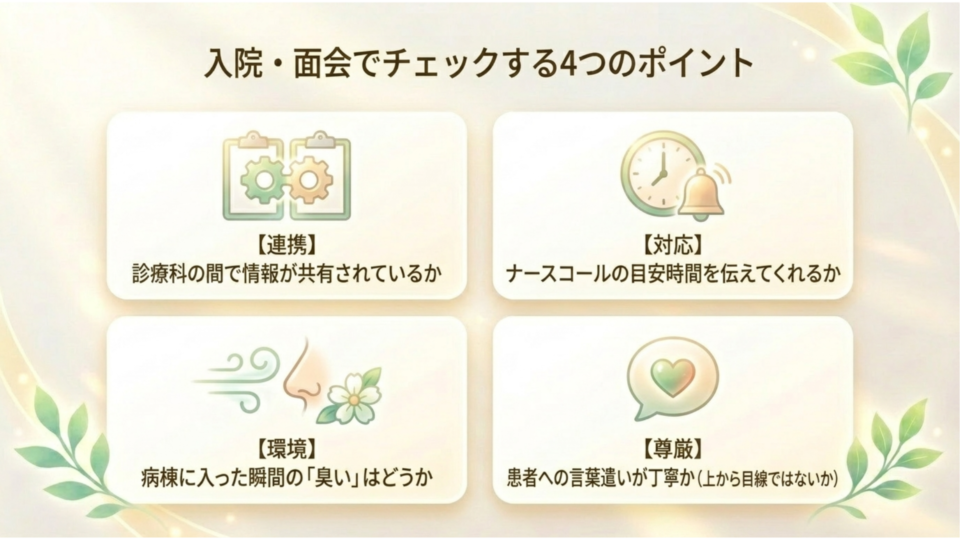 入院・面会でチェックする4つのポイント