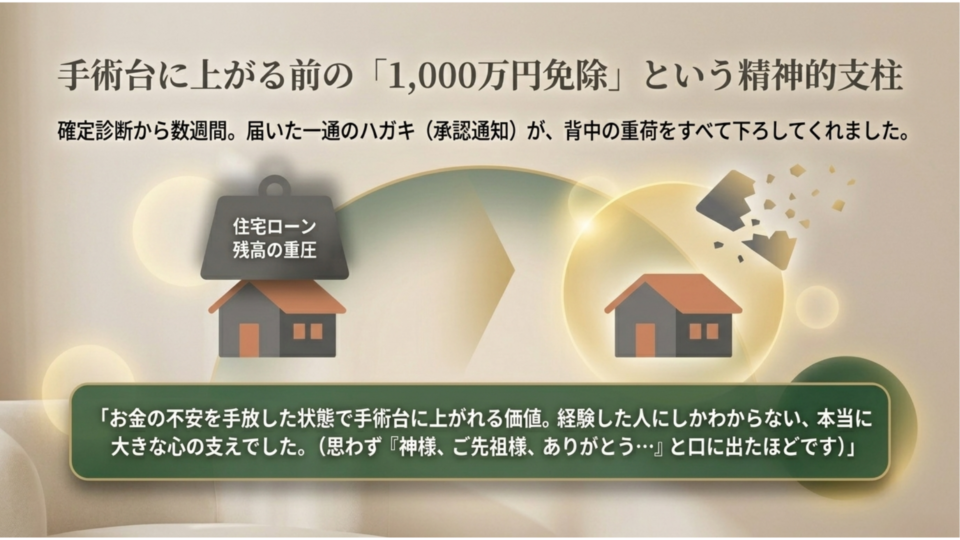 住宅ローン1000万円免除の承認通知が届いた
