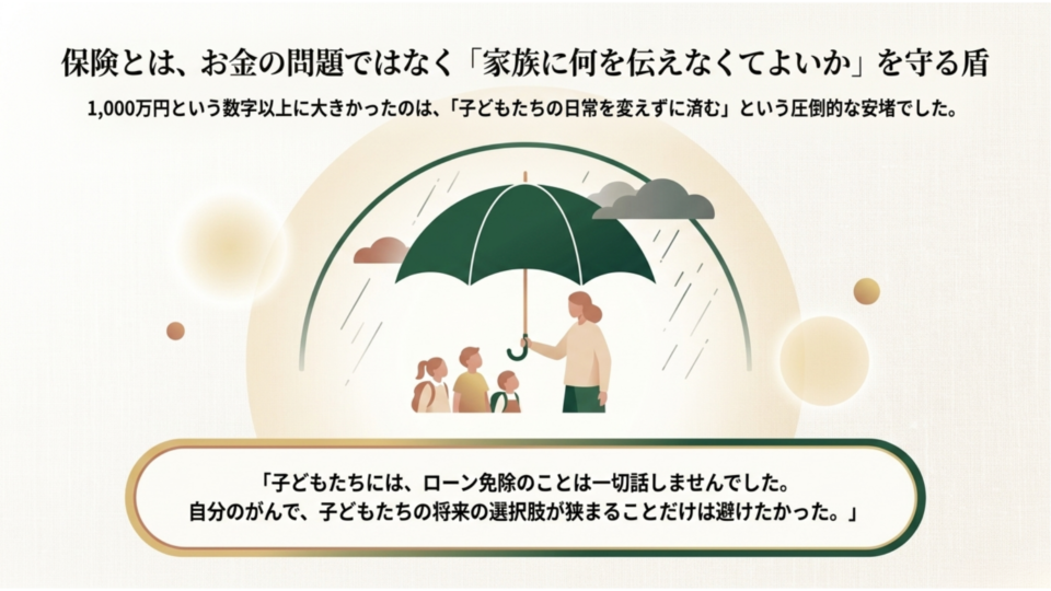 保険とはお金の問題ではなく家族への静かな愛情